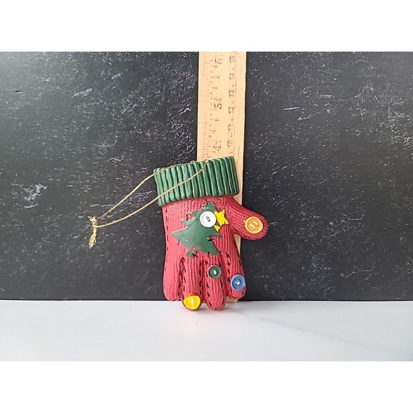 Vintage Ceramic Christmas Mitten Ornament - Picture 9 of 10